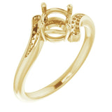 10K Yellow 6mm Round Ring Mounting