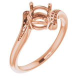 14K Rose 6mm Round Ring Mounting
