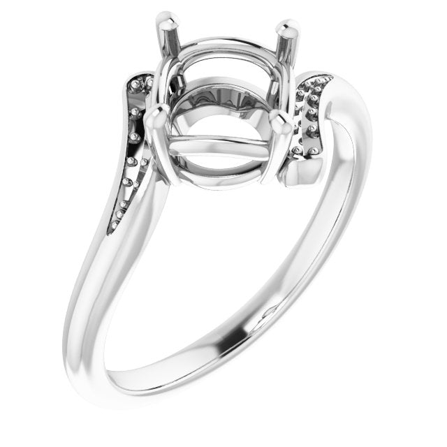 10K White 7.4mm Round Ring Mounting