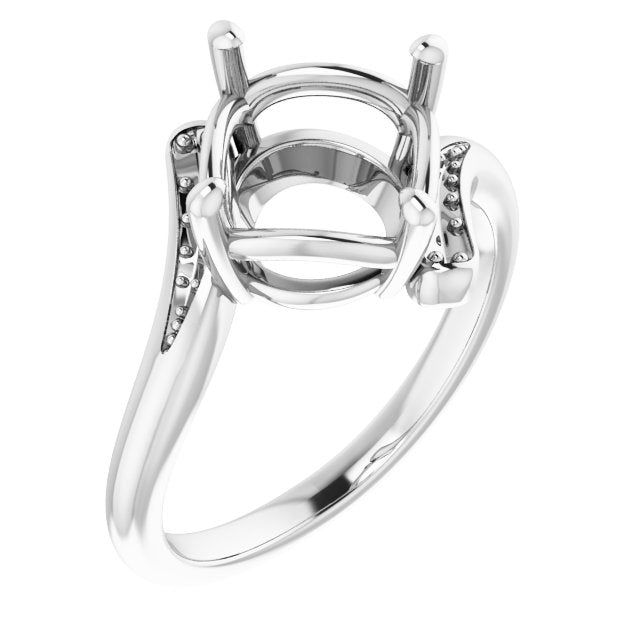 10K White 9.4mm Round Ring Mounting