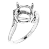 14K X1 White 9.4mm Round Ring Mounting