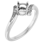 14K White 5.2mm Round Ring Mounting