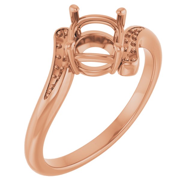14K Rose 6.5mm Round Ring Mounting
