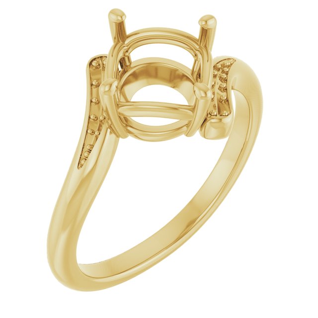 10K Yellow 8mm Round Ring Mounting
