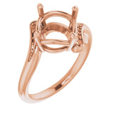 10K Rose 9mm Round Ring Mounting