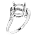 10K White 9mm Round Ring Mounting