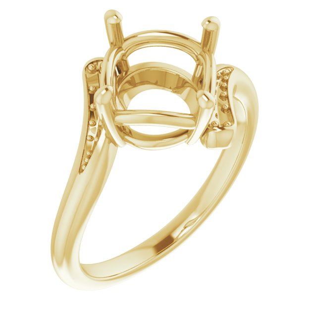 14K Yellow 9mm Round Ring Mounting