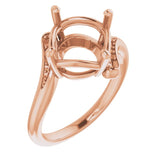 10K Rose 10mm Round Ring Mounting