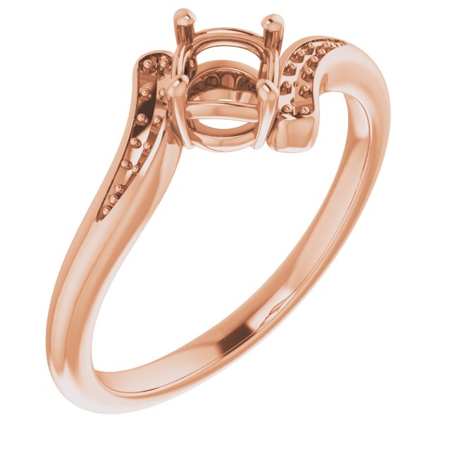 10K Rose 4.8mm Round Ring Mounting