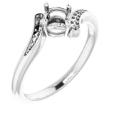 10K White 4.8mm Round Ring Mounting