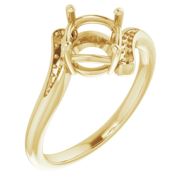 10K Yellow 7mm Round Ring Mounting