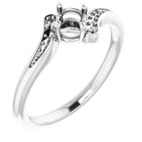 10K White 4.1mm Round Ring Mounting