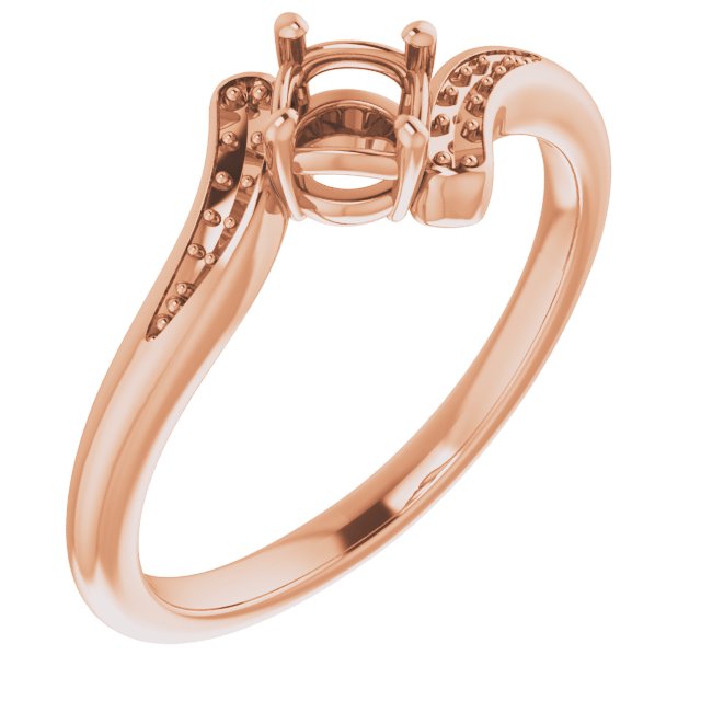 14K Rose 4.4mm Round Ring Mounting