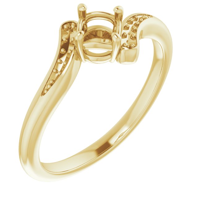 10K Yellow 4.4 mm Round Ring Mounting