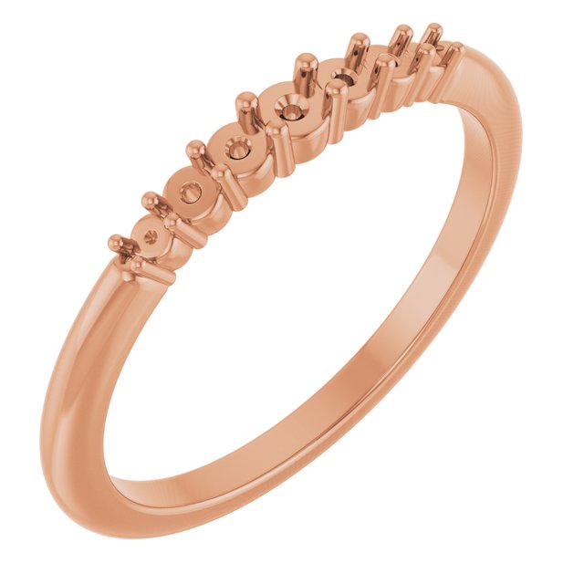 14K Rose 2.25mm Round Stackable Ring Mounting