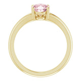 72019 / Solitaire / Ring / Set / 14K Yellow / Natural Pink Morganite / Oval / 8 X ​​6 Mm / Polished / Natural Pink Morganite Ring