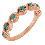 14K Rose Lab-Grown Alexandrite Stackable Ring