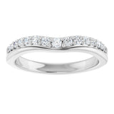 14K White Gold 1/3 CTW Natural Diamond Contour Band