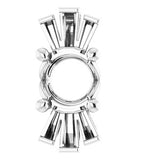 14K White 6mm Round Accented Pendant Mounting
