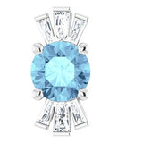 14K White Natural Aquamarine &amp; 1/6 CTW Natural Diamond Pendant