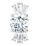 14K White Natural White Sapphire &amp; 1/6 CTW Natural Diamond Pendant
