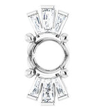 14K White 6 mm Round 1/6 CTW Natural Diamond Semi-Set Pendant