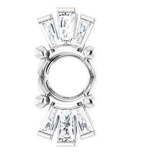 Platinum 6mm Round 1/6 CTW Natural Diamond Semi-Set Pendant