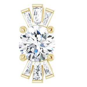 14K Yellow Natural White Sapphire &amp; 1/6 CTW Natural Diamond Pendant