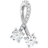 14K White 1/2 CTW Natural Diamond Pendant
