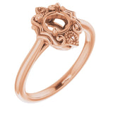 10K Rose 5.5mm Round Ring Mounting
