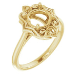 14K Yellow 7.4mm Round Ring Mounting