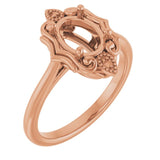 10K Rose 8x6 mm Oval Ring Mounting