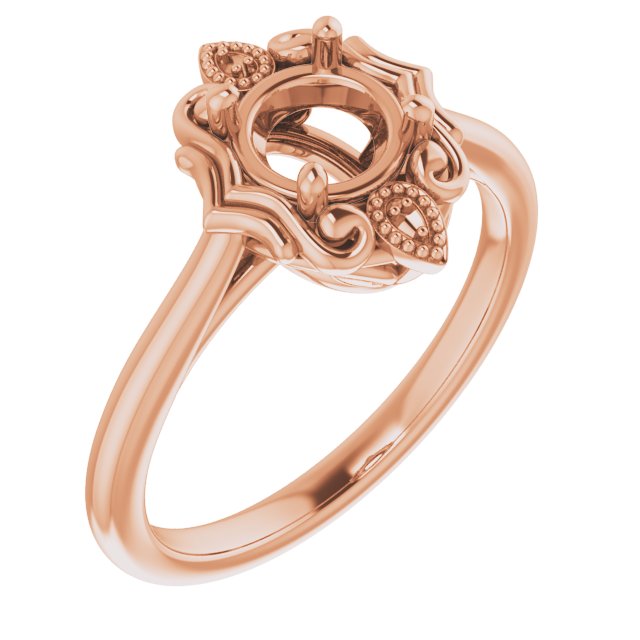 14K Rose 5.8mm Round Ring Mounting