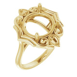 14K Yellow 12mm Round Ring Mounting