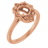 14K Rose 6.5mm Round Ring Mounting