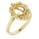 14K Yellow 8.2mm Round Ring Mounting