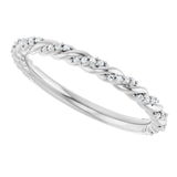 14K White Gold 1/10 CTW Natural Diamond Rope Anniversary Band