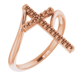 14K Rose Cross Ring Mounting