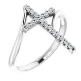 Platinum 1/8 CTW Natural Diamond Cross Ring