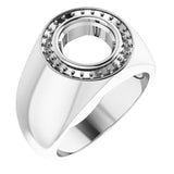 10K White 9mm Round Ring Mounting