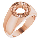 14K Rose 7mm Round Ring Mounting