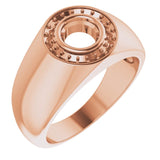 18K Rose 6mm Round Ring Mounting