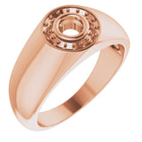 10K Rose 4.1mm Round Ring Mounting