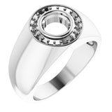 Sterling Silver 6.5mm Round Ring Mounting