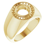 14K Yellow 7.4mm Round Ring Mounting