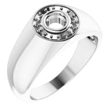 14K X1 White 4.4mm Round Ring Mounting