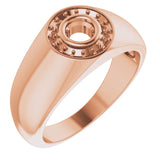 14K Rose 4.4mm Round Ring Mounting
