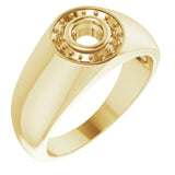 10K Yellow 4.4 mm Round Ring Mounting