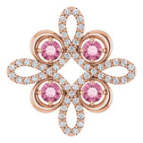 14K Rose Natural Pink Tourmaline &amp; 1/8 CTW Natural Diamond Clover Pendant