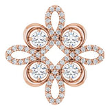 14K Rose 3/8 CTW Natural Diamond Clover Pendant